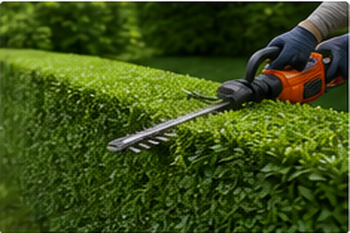 Hedge trimming and shrub maintenance